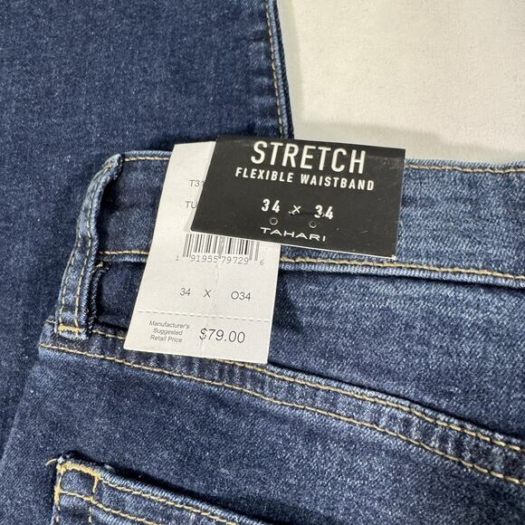 Tahari Men’s NWT Size 34x34 Premium‎ Knit Denim Seriously Soft Skinny - Picture 9 of 9